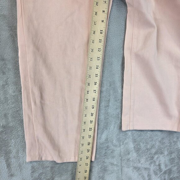 Uniqlo C Pants Womens 25 Pink Lyocell Linen Blend Straight Leg Jeans Zip Fly - Picture 4 of 11